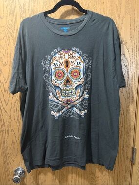 Mare Blue Cancun Mexico Sugar Skull Graphic T-Shirt XL Day of the Dead